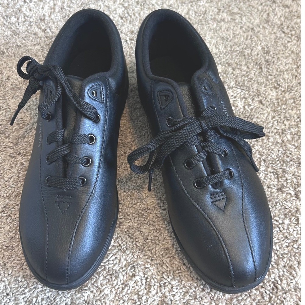 Easy Spirit AP Black Leather Walking Shoes Sneakers Womens 8 B ESAPI 14360313
